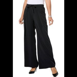 WynneLayers Drapey Twill Front Pleat Pant Black - Petite